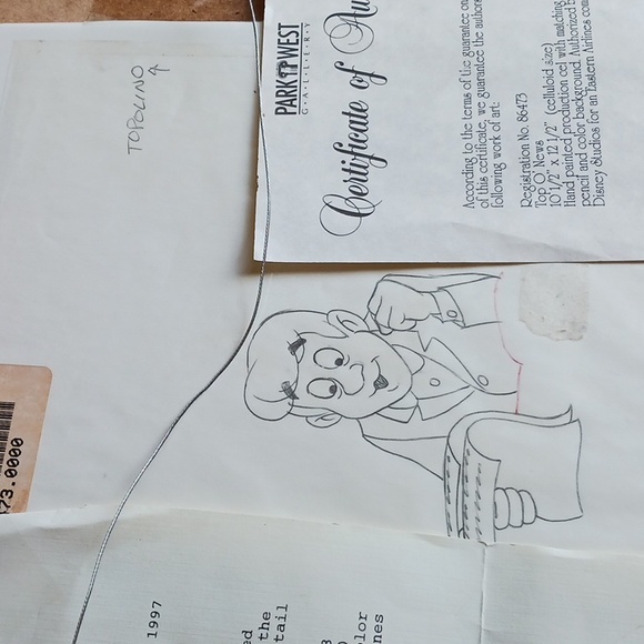 Disney hand painted production cell with matching pencil drawing,Eastern Airline - Picture 14 of 16